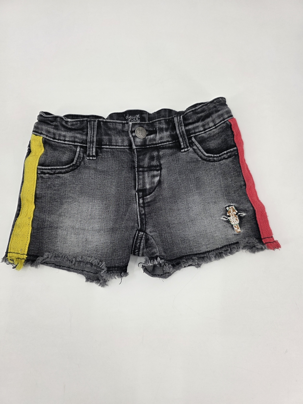 deux par deux In The Heart Of The Bush Denim Shorts w/contrast Side Panels Sz 4